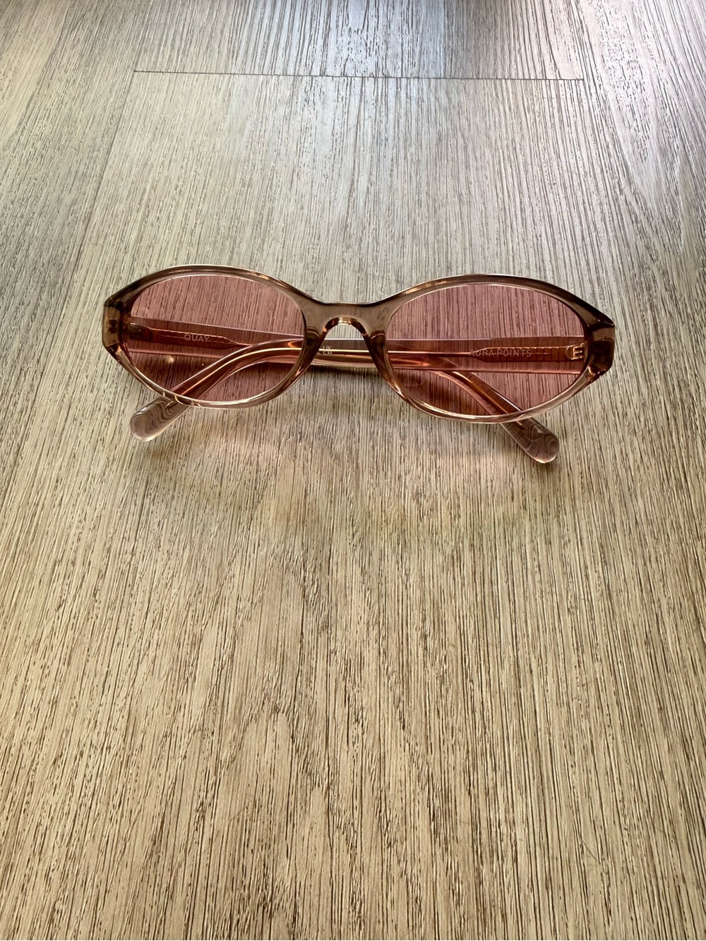 quay australia aura points pink clear small narrow retro 90's sunglasses eyewear